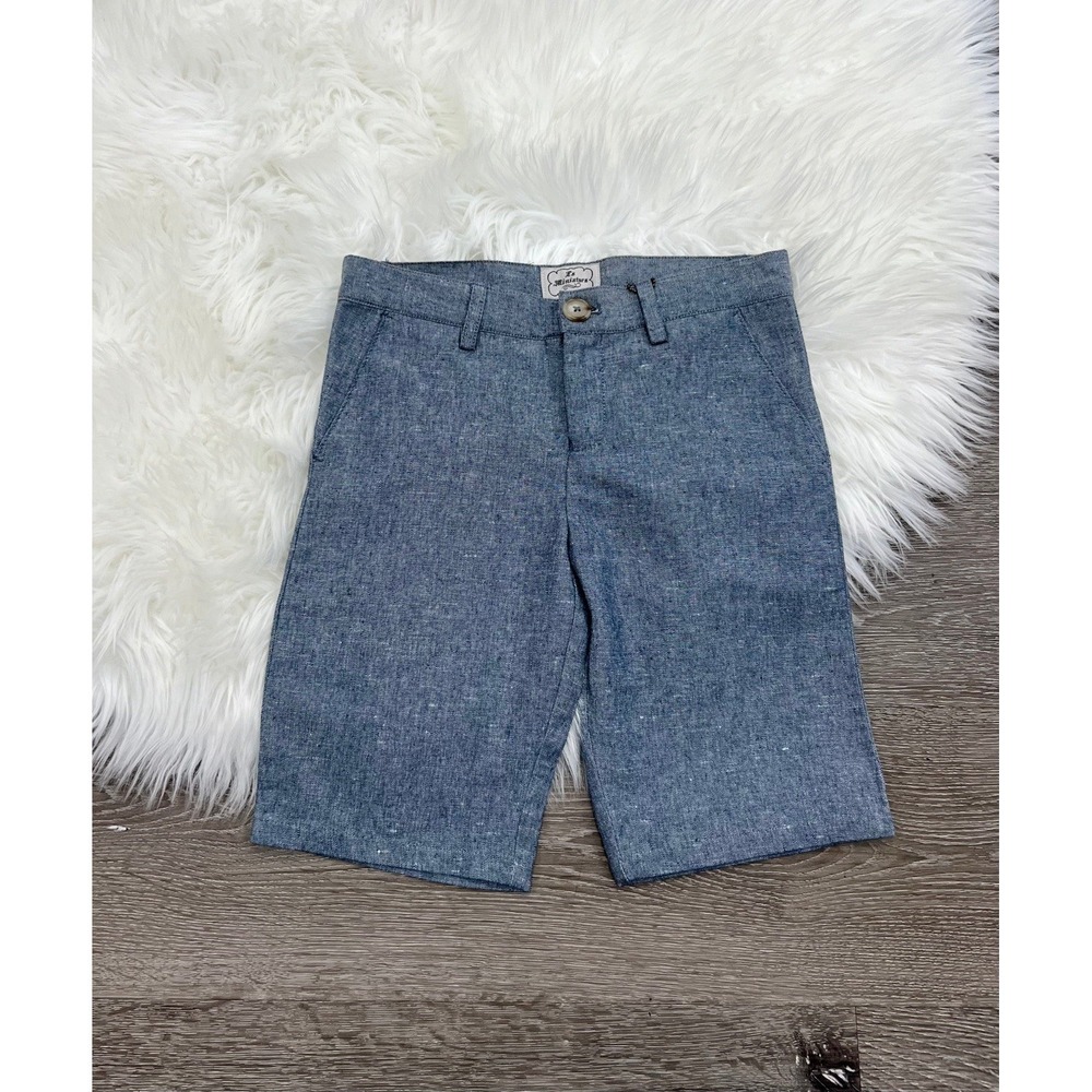 La Miniatura Boys Chambray Shorts Size 12 ($52) NEW